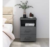Berkfield Home Bedside Cabinet HAMAR Dark Grey 40x35x62 cm Solid Wood Pine | Size: 40 x 35 x 62 cm Berkfield Home Grey 40 x 35 x 62 cm