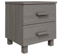 Berkfield Home Bedside Cabinet HAMAR Light Grey 40x35x44.5 cm Solid Pinewood Berkfield Home Grey 40x35x44.5 cm