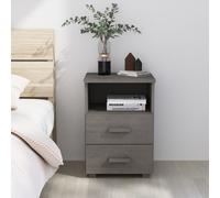 Berkfield Home Bedside Cabinet HAMAR Light Grey 40x35x62 cm Solid Wood Pine | Size: 40 x 35 x 62 cm Berkfield Home Grey 40 x 35 x 62 cm