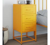 Berkfield Home Bedside Cabinet Mustard Yellow 36x39x78 cm Steel | Size: 36 x 39 x 78 cm Berkfield Home Yellow 36 x 39 x 78 cm