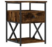Berkfield Home Bedside Cabinet Smoked Oak 40x42x55 cm Engineered Wood in Brown | Size: 40 x 42 x 55 cm Berkfield Home Brown 40 x 42 x 55 cm