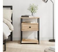 Berkfield Home Bedside Cabinet Sonoma Oak 40x42x55 cm Engineered Wood in Brown | Size: 40 x 42 x 55 cm Berkfield Home Brown 40 x 42 x 55 cm