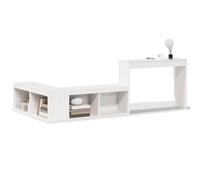 Berkfield Home Bedside Cabinet with Desk White 232x112x75 cm Solid Wood Pine | Size: 232 x 112 x 75 cm Berkfield Home White 232 x 112 x 75 cm