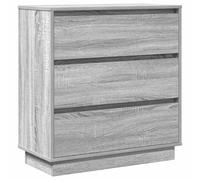 Berkfield Home Bedside Cabinet with LED Grey Sonoma 71x34, 5x75 cm Engineered Wood Berkfield Home Grey 5x75 cm