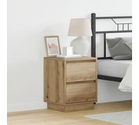Berkfield Home Bedside Cabinet with LED Lights Artisan Oak 39x34.5x50 cm Berkfield Home Multicolor 39x34.5x50 cm