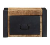 Berkfield Home Bedside Cabinets 2 pcs 40x35x25 cm Solid Rough Wood Mango in Brown | Size: 40 x 35 x 25 cm Berkfield Home Brown 40 x 35 x 25 cm