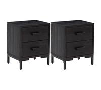Berkfield Home Bedside Cabinets 2 pcs Black 36x30x45 cm Solid Wood Pine | Size: 36 x 30 x 45 cm Berkfield Home Black 36 x 30 x 45 cm