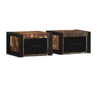 Berkfield Home Bedside Cabinets 2 pcs Multicolour 40x35x25 cm Solid Wood Reclaimed | Size: 40 x 35 x 25 cm Berkfield Home Multicolor 40 x 35 x 25 cm