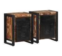 Berkfield Home Bedside Cabinets 2 pcs Multicolour Solid Rough Wood Mango Berkfield Home Multicolor