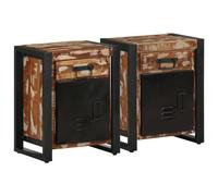 Berkfield Home Bedside Cabinets 2 pcs Multicolour Solid Rough Wood Mango Berkfield Home Multicolor