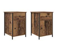 Berkfield Home Bedside Cabinets 2 pcs Old Wood 40x42x60 cm Engineered Wood in Brown | Size: 40 x 42 x 60 cm Berkfield Home Brown 40 x 42 x 60 cm