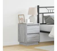 Berkfield Home Bedside Cabinets with LED Lights 2 pcs Grey Sonoma 39x34.5x50 cm Berkfield Home Grey 39x34.5x50 cm