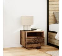 Berkfield Home Bedside Cabinets with LED Lights 2 pcs Old Wood 40x39x37 cm in Brown | Size: 40 x 39 x 37 cm Berkfield Home Brown 40 x 39 x 37 cm