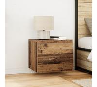 Berkfield Home Bedside Cabinets with LED Lights 2 pcs Wall-Mounted Old Wood in Brown Berkfield Home Brown