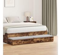 Berkfield Home Bedside Table Smoked oak Engineered wood 160 x 36.5 x 16.5 cm in Brown Berkfield Home Brown 160 x 36.5 x 16.5 cm