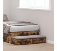 Berkfield Home Bedside Tables Smoked oak Engineered wood 100 x 36.5 x 16.5 cm in Brown Berkfield Home Brown 100 x 36.5 x 16.5 cm