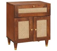 Berkfield Home Bedside Tables with Drawer Brown Cane & solid mango wood Berkfield Home Brown