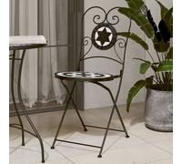 Berkfield Home Bistro Chairs Foldable 2 pcs Black & White Ceramic Berkfield Home Black