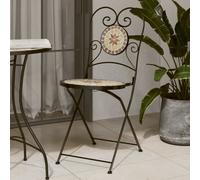 Berkfield Home Bistro Chairs Foldable 2 pcs Terracotta & White Ceramic in Orange Berkfield Home Orange