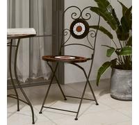 Berkfield Home Bistro Chairs Foldable 2 pcs Terracotta & White Ceramic in Orange Berkfield Home Orange