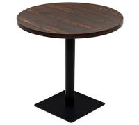 Berkfield Home Bistro Table MDF & Steel Round 80x75 cm Dark Ash in Brown Berkfield Home Brown 80x75 cm