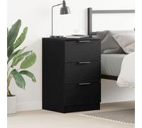 Berkfield Home Black Oak Bedside Cabinet - 40x65x65 cm, Made from Engineered Wood | Size: 40 x 65 x 65 cm Berkfield Home Black 40 x 65 x 65 cm