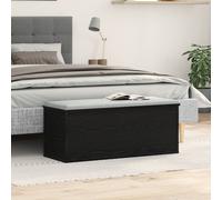 Berkfield Home Black Oak Storage Box - 90x35x35 cm - Engineered Wood | Size: 90 x 35 x 35 cm Berkfield Home Black 90 x 35 x 35 cm