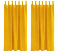 Berkfield Home Blackout Curtains with Hanging Loops 2 pcs Mustard Yellow Velvet Berkfield Home Mustard