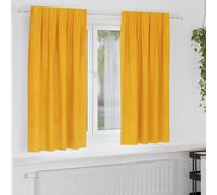 Berkfield Home Blackout Curtains with Top Tape 2 pcs Mustard Yellow Velvet Berkfield Home Multicolor