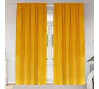 Berkfield Home Blackout Curtains with Top Tape 2 pcs Mustard Yellow Velvet Berkfield Home Multicolor