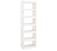 Berkfield Home Book Cabinet/Room Divider White 60x30x199.5 cm Solid Wood Pine Berkfield Home White 60x30x199.5 cm