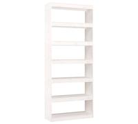 Berkfield Home Book Cabinet/Room Divider White 80x30x199.5 cm Solid Wood Pine Berkfield Home White 80x30x199.5 cm