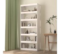 Berkfield Home Book Cabinet/Room Divider White 80x30x199.5 cm Solid Wood Pine Berkfield Home White 80x30x199.5 cm