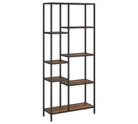 Berkfield Home Book Shelf 80x30x180 cm Steel & Engineered Wood in Brown | Size: 80 x 30 x 180 cm Berkfield Home Brown 80 x 30 x 180 cm