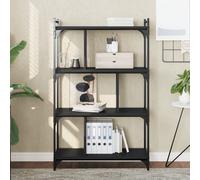 Berkfield Home Bookcase 4-Tier Black 76x32x123 cm Engineered Wood | Size: 76 x 32 x 123 cm Berkfield Home Black 76 x 32 x 123 cm