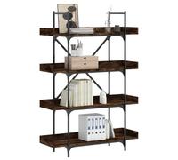 Berkfield Home Bookcase 4-Tier Smoked Oak 100x33x145.5 cm Engineered Wood in Brown Berkfield Home Brown 100x33x145.5 cm