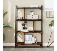 Berkfield Home Bookcase 4-Tier Smoked Oak 76x32x123 cm Engineered Wood in Brown | Size: 76 x 32 x 123 cm Berkfield Home Brown 76 x 32 x 123 cm