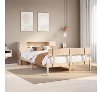 Berkfield Home Bookcase Bed without Mattress 120x190 cm Small Double Solid Wood Pine in Light Oak Berkfield Home Light Oak Small Double