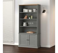 Berkfield Home Bookcase VIGO Grey 85x35x170 cm Solid Wood Pine | Size: 85 x 35 x 170 cm Berkfield Home Grey 85 x 35 x 170 cm