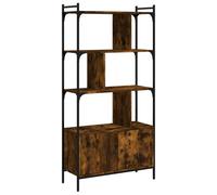 Berkfield Home Bookcase with Doors Smoked Oak 76.5x30x154.5 cm Engineered Wood in Brown Berkfield Home Brown 76.5x30x154.5 cm