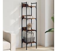 Berkfield Home Bookshelf 4-Tier Smoked Oak 35x30x138.5 cm Engineered Wood in Brown Berkfield Home Brown 35x30x138.5 cm