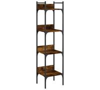 Berkfield Home Bookshelf 4-Tier Smoked Oak 35x30x138.5 cm Engineered Wood in Brown Berkfield Home Brown 35x30x138.5 cm