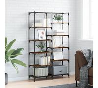 Berkfield Home Bookshelf Smoked Oak 100x32x170 cm Engineered Wood & Iron in Brown | Size: 100 x 32 x 170 cm Berkfield Home Brown 100 x 32 x 170 cm