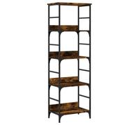 Berkfield Home Bookshelf Smoked Oak 50x33x153 cm Engineered Wood in Brown | Size: 50 x 33 x 153 cm Berkfield Home Brown 50 x 33 x 153 cm