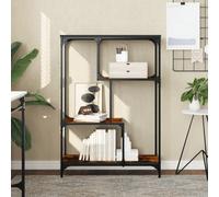 Berkfield Home Bookshelf Smoked Oak 81x36x115 cm Engineered Wood & Steel in Brown | Size: 81 x 36 x 115 cm Berkfield Home Brown 81 x 36 x 115 cm