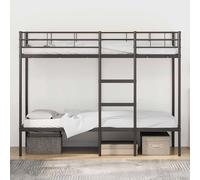 Berkfield Home Breathable Bunk Bed without Mattress Black 75x190 cm Small Single Berkfield Home Black Small Single