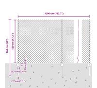 Berkfield Home Bright Chain Link Fence with 10 U Posts Green 1.2x10 m Steel Berkfield Home Green