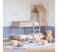 Berkfield Home Bunk Bed without Mattress 75x190 cm Small Single Solid Wood Pine in Brown Berkfield Home Brown Small Single