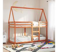 Berkfield Home Bunk Bed without Mattress Wax Brown 75x190 cm Small Single Solid Wood Pine Berkfield Home Brown Small Single