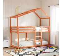 Berkfield Home Bunk Bed without Mattress Wax Brown 75x190 cm Small Single Solid Wood Pine Berkfield Home Brown Small Single